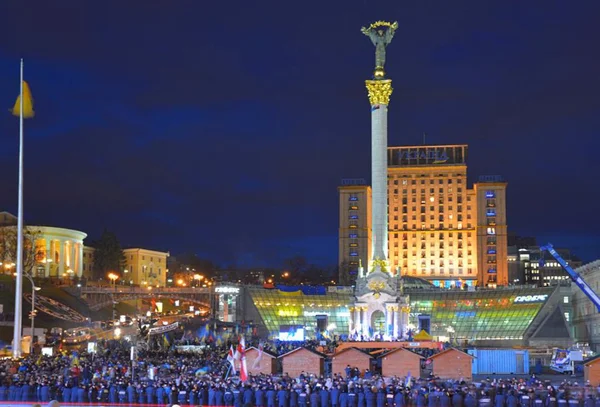 Majdan Nezalezhnosti. Kiev. Ukraine. Independence sguare . MAIDAN. Kyiv. Майдан Незалежности. Киев, Украина — Stock Photo, Image