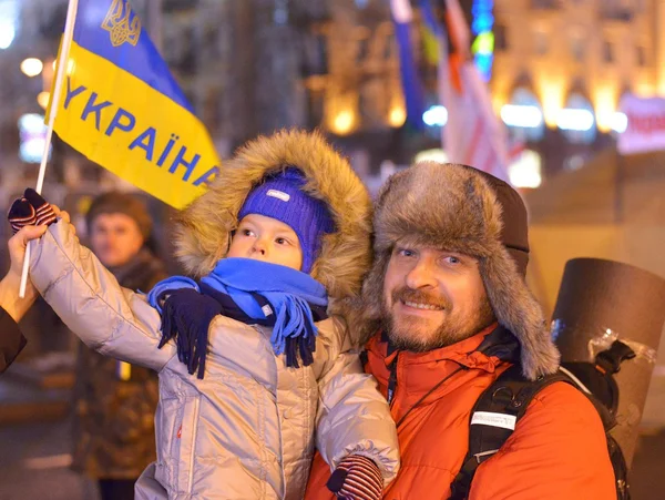 Maidan. Kiev. December 2013. Ukraina. Independence Square. Kiev. ?????? ????????????. ????. ??????? — Stockfoto