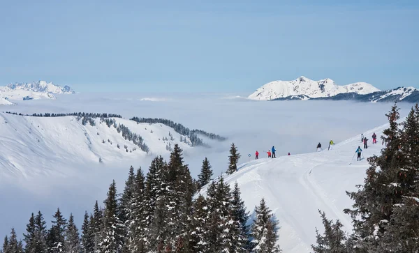 Berg under snön. ski resort zell am finns. Österrike — Stockfoto