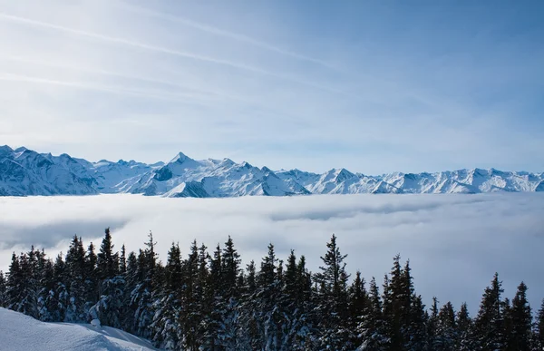 Bergen onder de sneeuw. Ski resort zell ben zien. Oostenrijk — Stockfoto