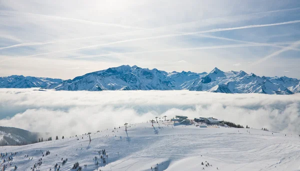 Ski resort Zell am See (engelsk). Østerrike – stockfoto