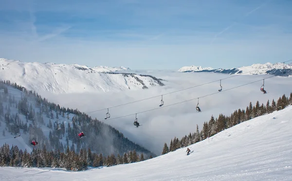 Ośrodek narciarski zell am Zobacz. Austria — Zdjęcie stockowe