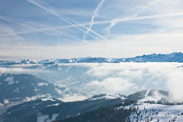 Ski resort Zell am See (engelsk). Østerrike – stockfoto