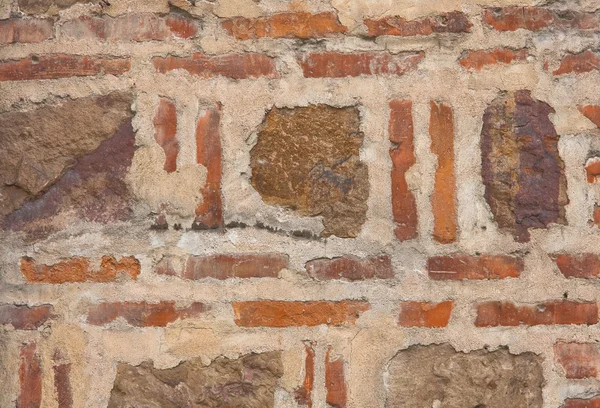 Murade väggar av sten och tegel — Stockfoto