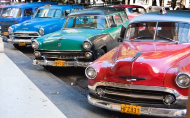 Old Havana vintage cars clipart