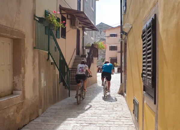 Cyclists. City Fazana. Croatia — Stock Photo, Image