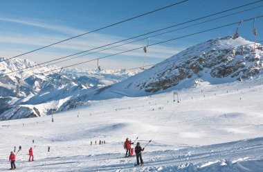 Kaprun kitzsteinhorn buzul Kayak Merkezi. Avusturya