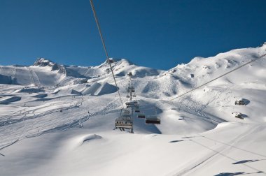 Kaprun kitzsteinhorn buzul Kayak Merkezi. Avusturya