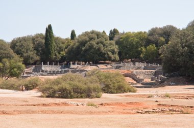 Antik Roma kalıntıları. brijuni Milli Parkı. Hırvatistan
