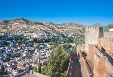 alhambra Alcazaba kalede. Granada, İspanya