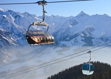 Kaprun kitzsteinhorn buzul Kayak Merkezi. Avusturya