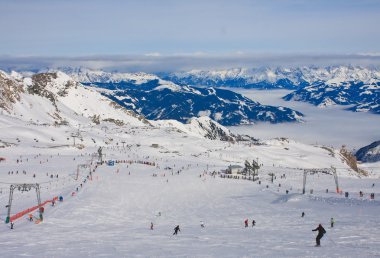 Kaprun kitzsteinhorn buzul Kayak Merkezi. Avusturya
