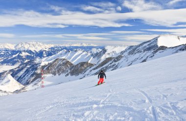 Kaprun kitzsteinhorn buzul Kayak Merkezi. Avusturya