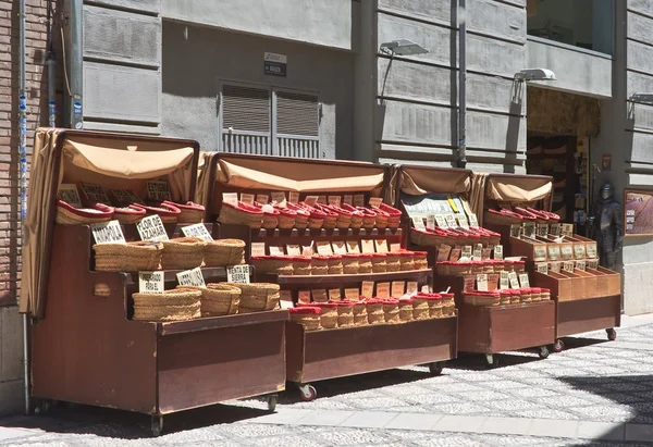 Venta de especias en Málaga, España — Foto de Stock