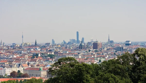 Panorama de la ciudad desde la colina Palacio Schonbrunn de Viena, Aus —  Fotos de Stock