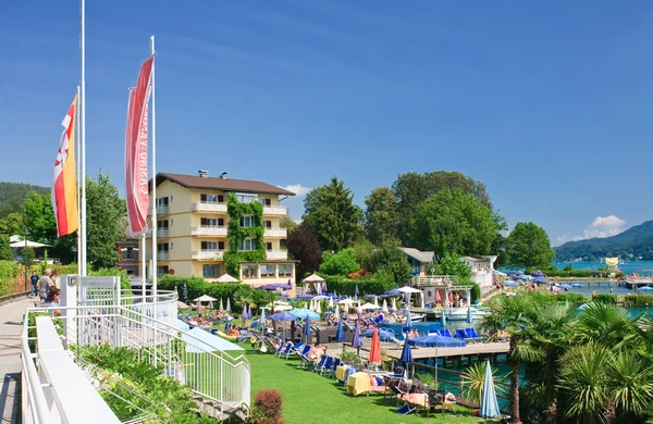 Resort Velden am Worthersee. Áustria — Fotografia de Stock