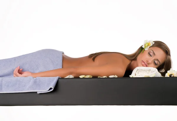 Weiblich während der luxuriösen Prozedur der Massage — Stockfoto