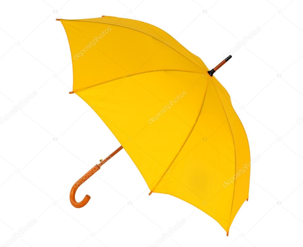 yellow umbrella on a white background