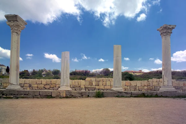 Ancient basilica columns of Creek colony Chersonesos — Stock Photo, Image