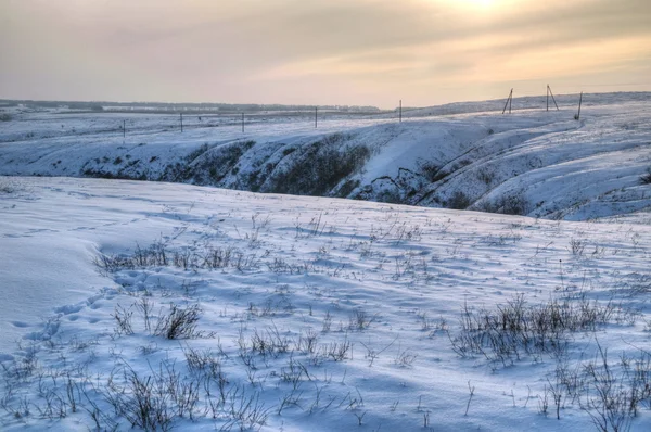 Winterlandschaft mit Schnee — Stockfoto