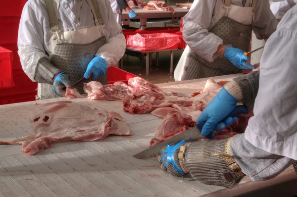 Varkensvlees verwerkingsindustrie vlees eten — Stockfoto