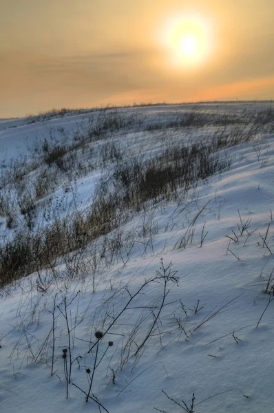 Paisagem de inverno com neve — Fotografia de Stock