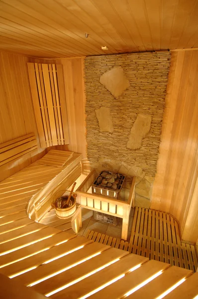 Houten sauna cabine — Stockfoto