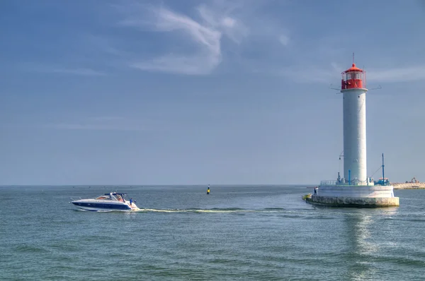 Vorontsov Lighthouse in the Gulf of Odessa, Ukraine — Stock Photo, Image