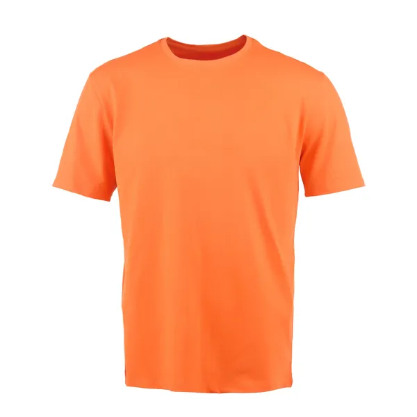 T-shirt laranja sobre um fundo branco — Fotografia de Stock