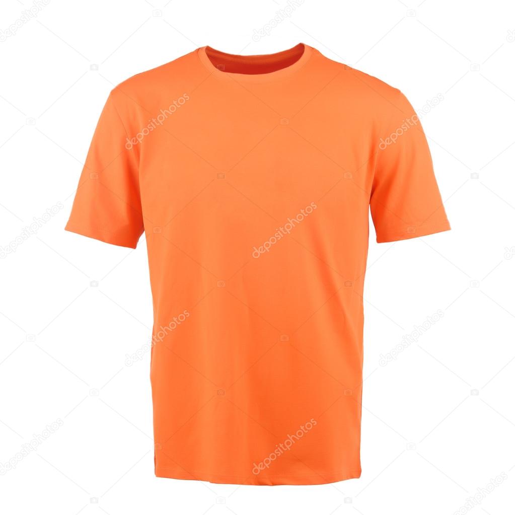 Orange T-shirt on a white background
