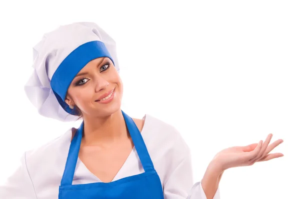 Flicka i kocken uniformer — Stockfoto