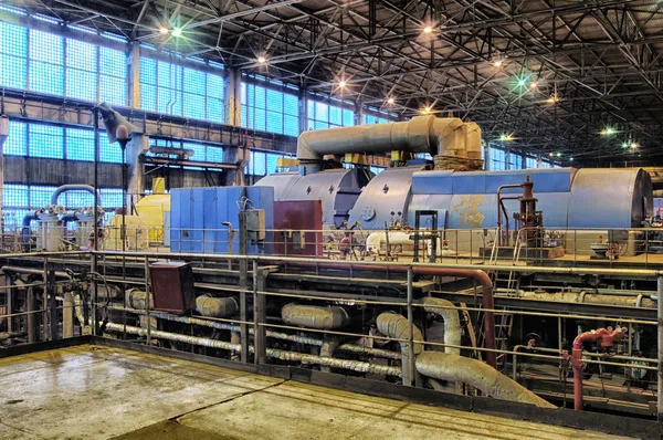 Turbina a vapor numa central eléctrica — Fotografia de Stock