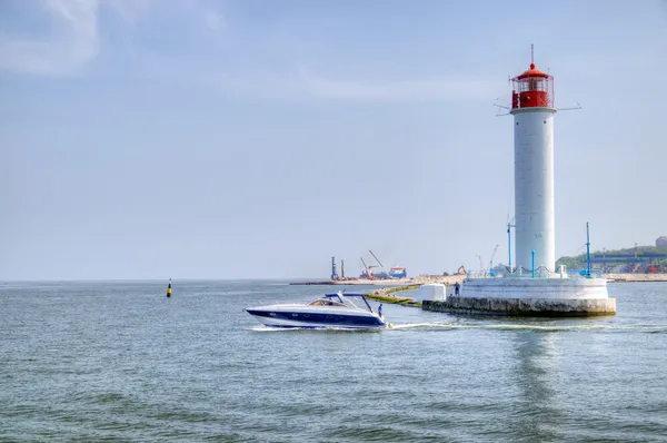 Vorontsov Lighthouse in the Gulf of Odessa, Ukraine — Stock Photo, Image