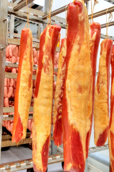 Producción de carne ahumada — Foto de Stock