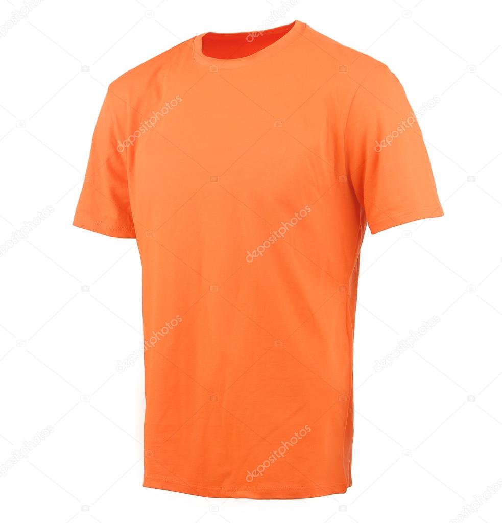 Orange T-shirt on a white background