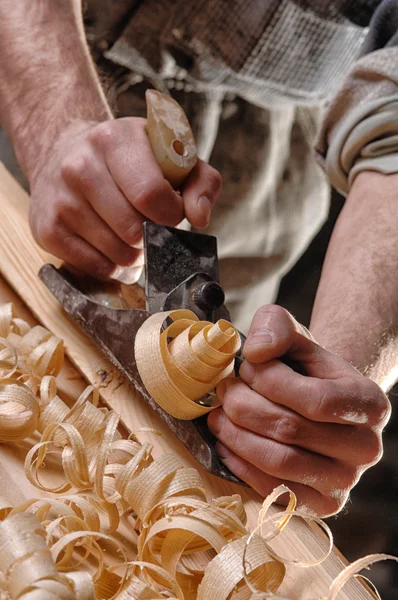 Joinery workshop with wood Royalty Free Stock Photos