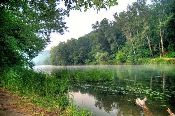 Landschap met een rivier Stockfoto