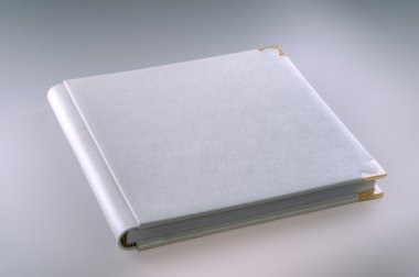 boek album op een grijze achtergrond