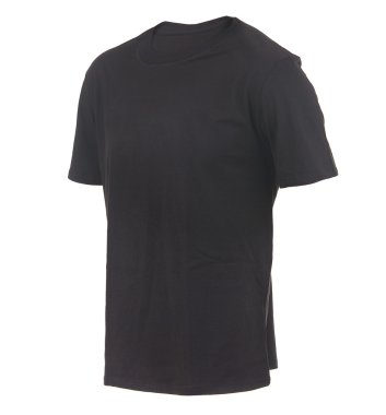 Beyaz arkaplanda siyah tişört