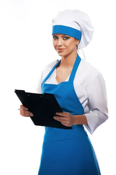 Girl in clothes cook — Stock Photo, Image