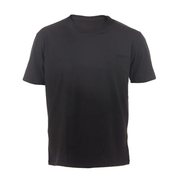 T-shirt preta em um fundo branco — Fotografia de Stock