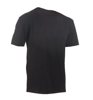 Beyaz arkaplanda siyah tişört