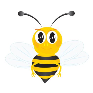 Beyaz arkaplanda arı