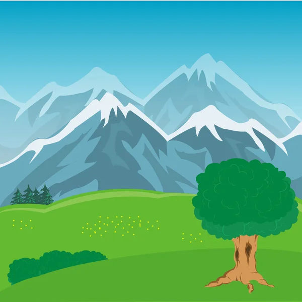 Montaña año paisaje — Vector de stock