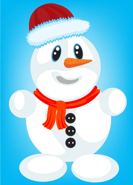 Festive snow person — Stock Vector