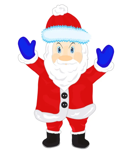 Festive santa on white background — Stock Vector