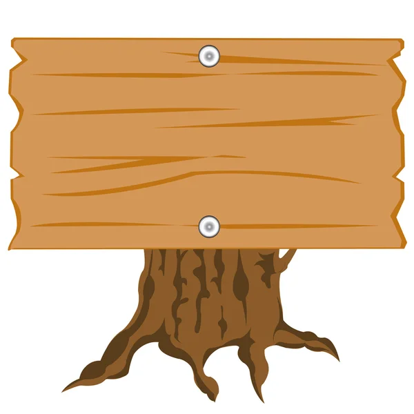 Holzschild auf Hanf — Stockvektor