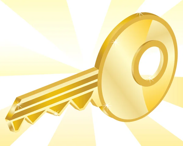 Goldener Schlüssel — Stockvektor