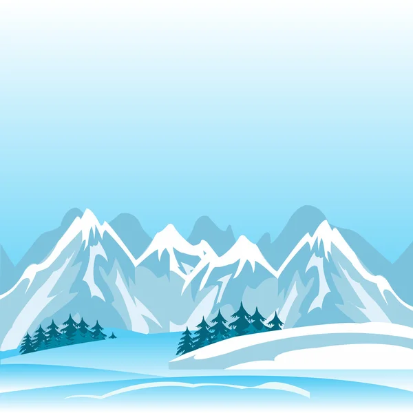 Winter in mountain — Stock Vector