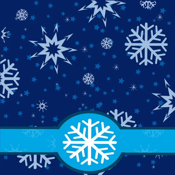 Fondo de invierno de copo de nieve — Vector de stock